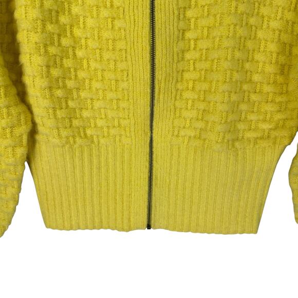 Anthropologie Maeve Bubble Sweater Cardigan Womens Medium Cropped Textured Zip - Picture 5 of 11